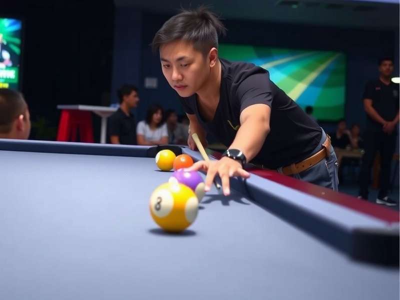 8 बॉल पूल टेबल और गेंदें