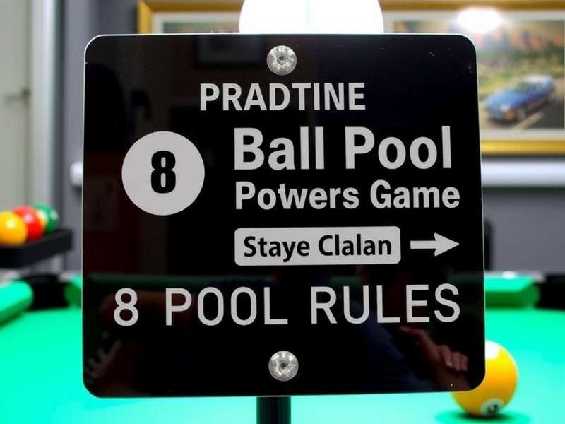 8 बॉल पूल टेबल और नियम संकेत