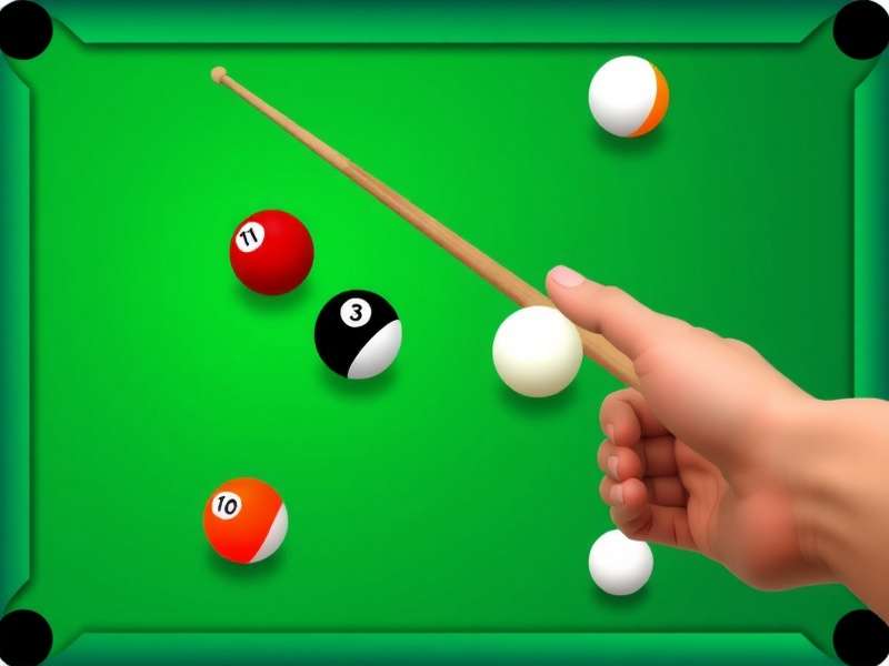 8 बॉल पूल गेम इंटरफेस