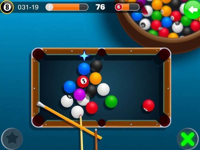 8 बॉल पूल कूल मैथ गेम्स इंटरफेस