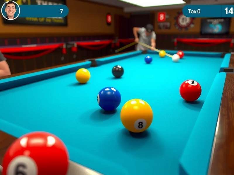 8 बॉल पूल गेम इंटरफेस