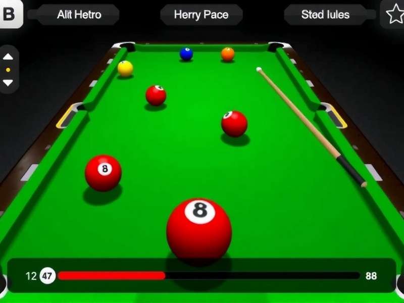 8 बॉल पूल टेबल और गेंदें