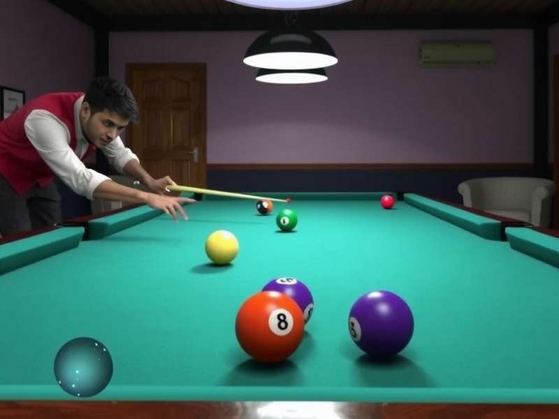 8 बॉल पूल गेम इंटरफेस