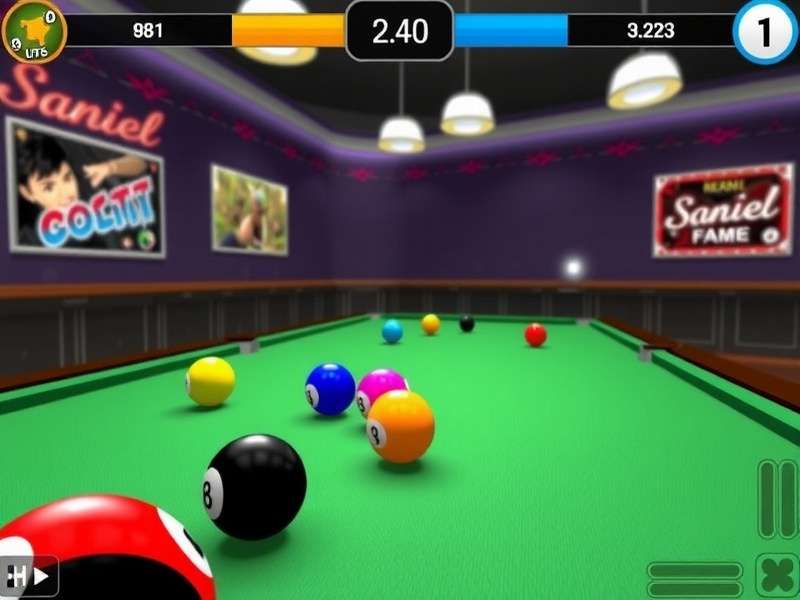 8 बॉल पूल गेम टेबल