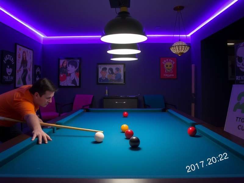 Professional 8 Ball Pool player taking a shot in a competitive online match