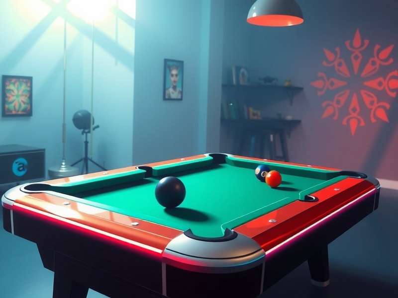 Gamer playing 8 Ball Pool on a high-end PC setup