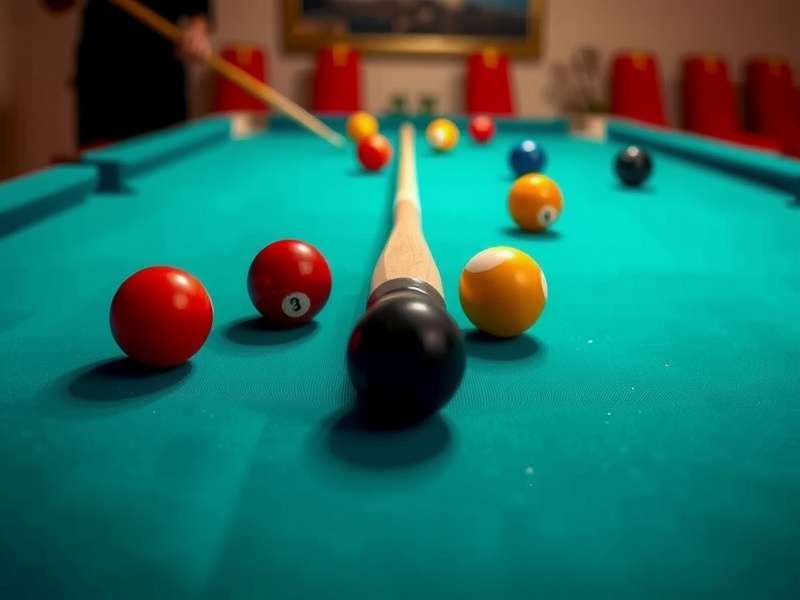 Professional 8 Ball Pool player making a precision shot