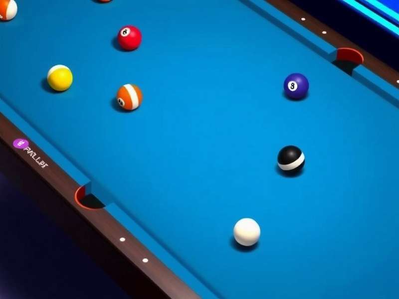 Diagram showing advanced bank shot and spin techniques in 8 Ball Pool