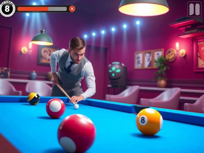 8 Ball Pool game interface showing a competitive match