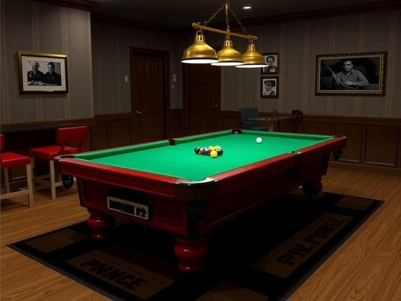 Professional 8 Ball Pool table setup in a tournament