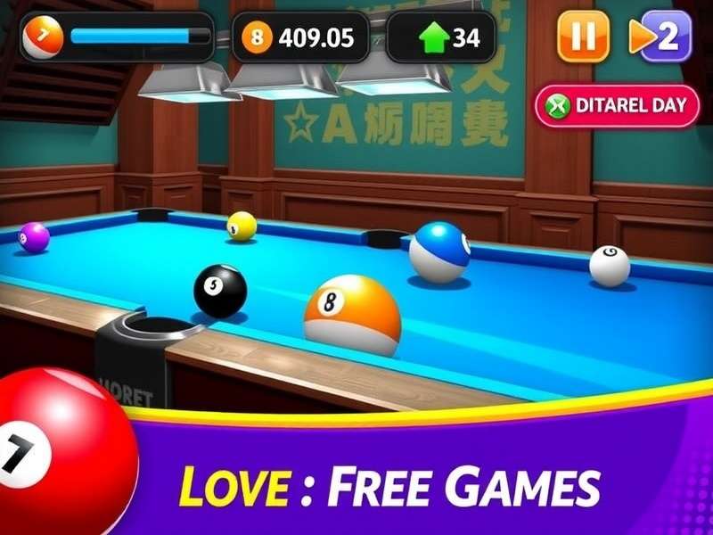 8 Ball Pool game screen on a mobile device
