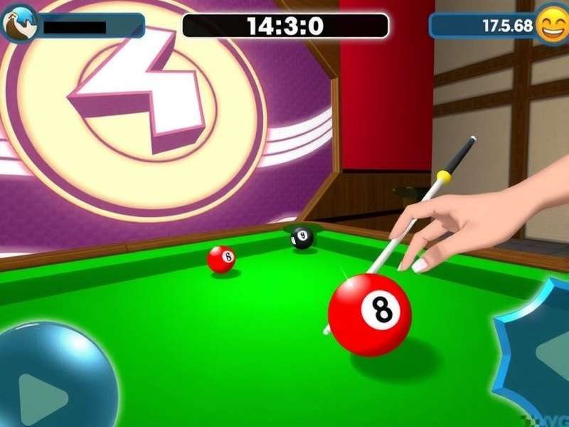 A professional 8 Ball Pool table setup with perfect lighting