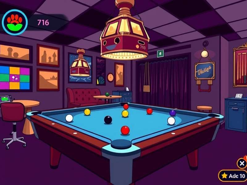 8 Ball Pool Game Setup with Cues and Balls