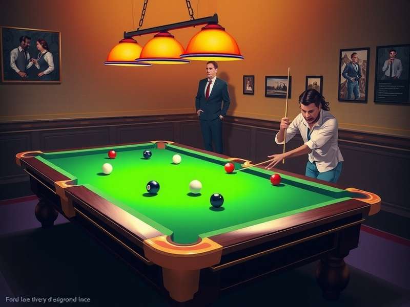 Professional 8 Ball Pool player taking a shot in a tournament