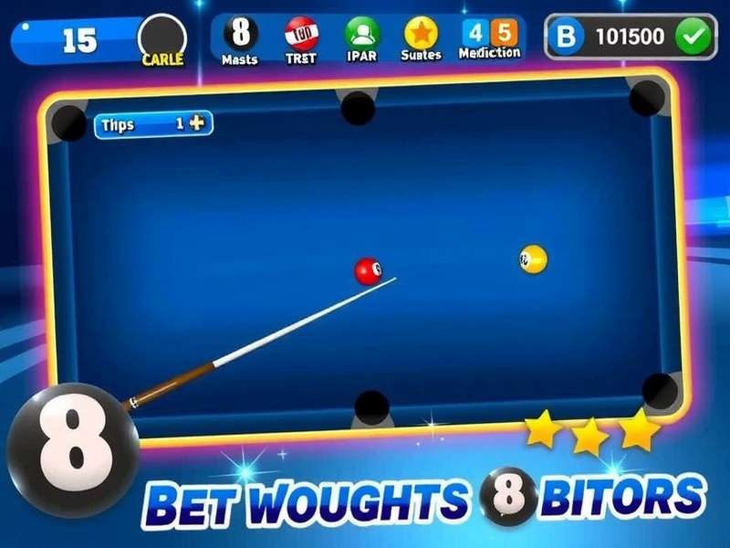 8 Ball Pool game interface showing a match in progress