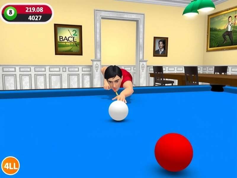 Classic 8 Ball Pool game table setup with balls in triangle formation