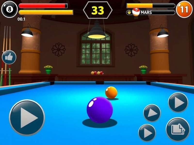 8 Ball Pool game interface on a Facebook screen