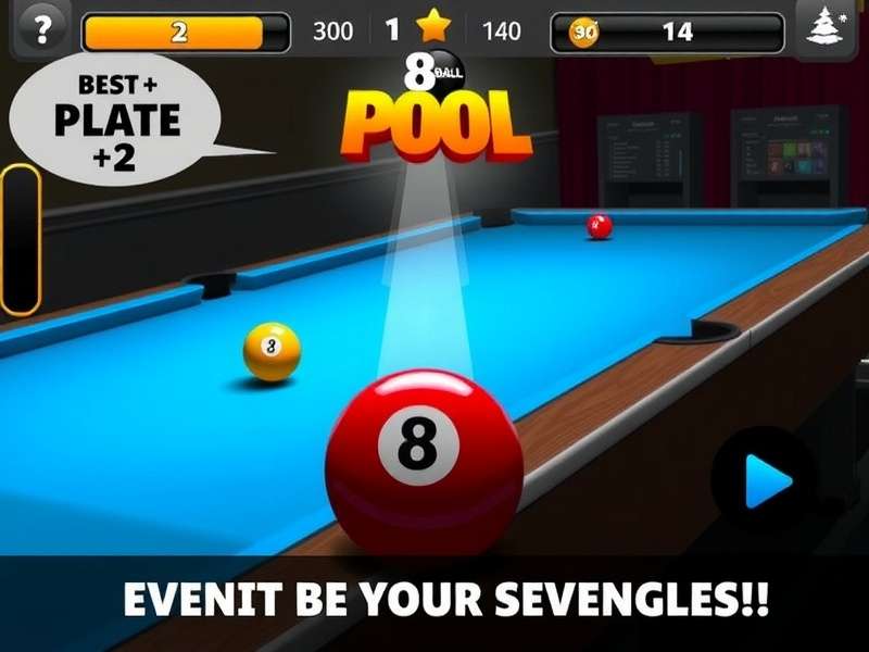 8 Ball Pool gameplay interface showing pool table and controls