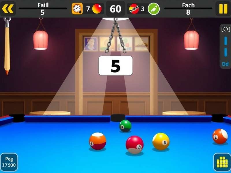 Professional 8 Ball Pool table setup with cue and balls