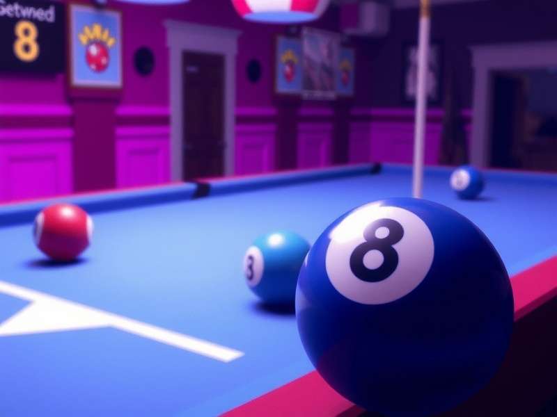 8 Ball Pool India - Professional pool table setup with balls and cue sticks in a typical Indian pool hall