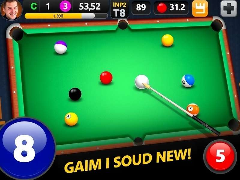 8 Ball Pool Classic – green billiard table with cue balls setup