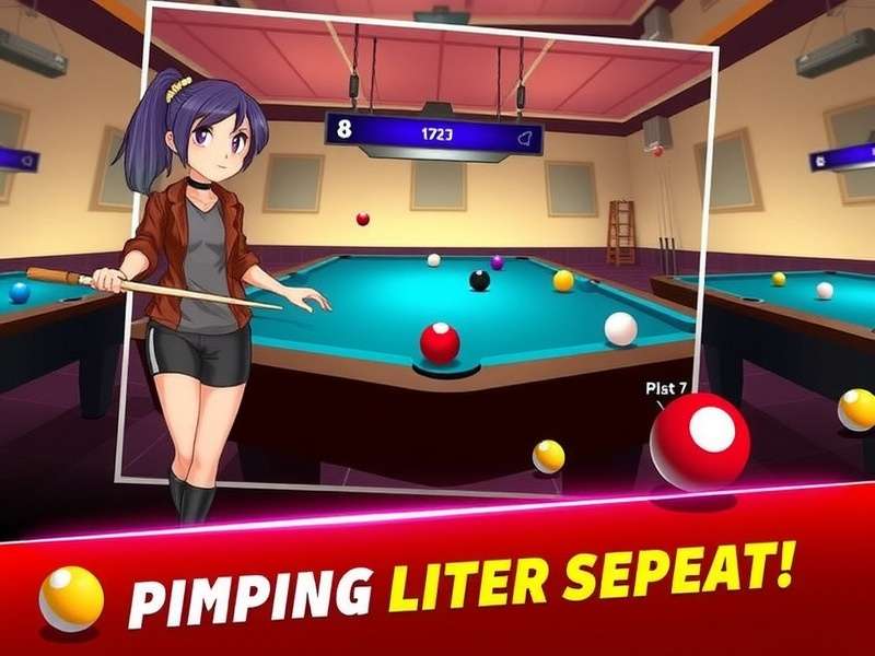 8 Ball Pool table setup with balls racked, ready for break shot