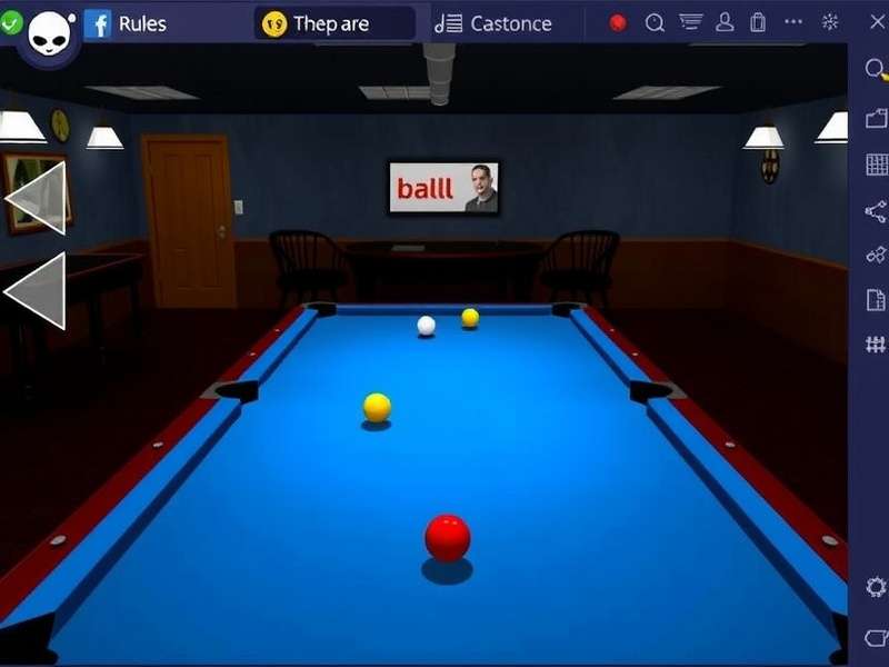 8 Ball Pool green table with balls arranged for a break shot in an Indian billiard hall
