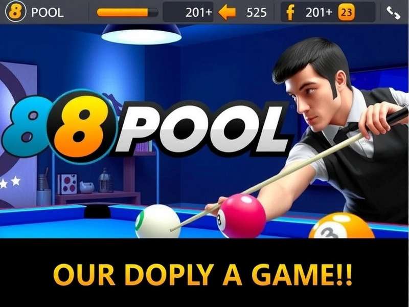 8 Ball Pool official game setup with cues and balls on green felt, India edition