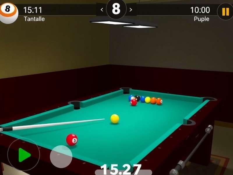 8 Ball Pool table setup with rack formation and cue ball position for American rules
