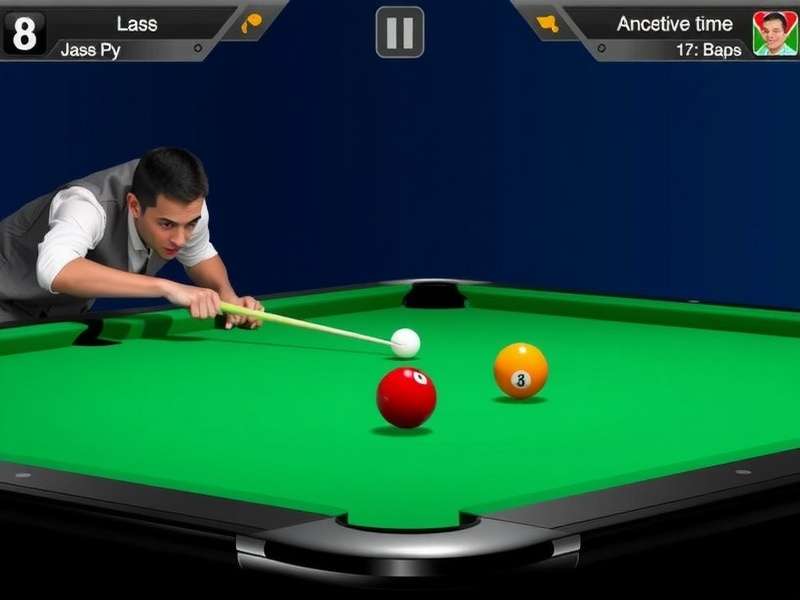 8 Ball Pool table setup with balls racked, ready for break shot
