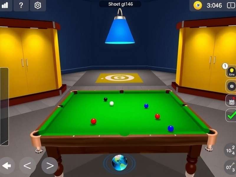 8 Ball Pool table setup with balls racked and cue ready for break shot in India