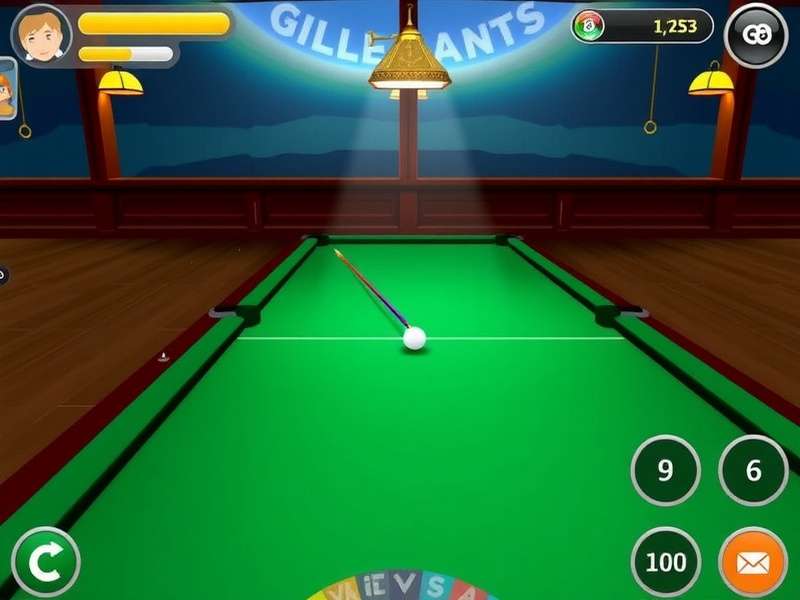 Miniclip 8 Ball Pool game on mobile screen with cue and balls